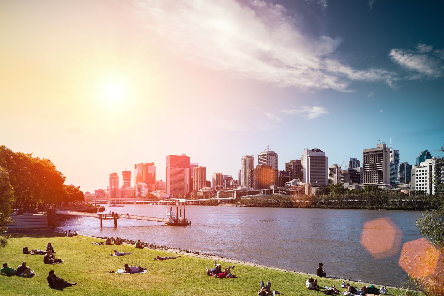 brisbane property market park by the river