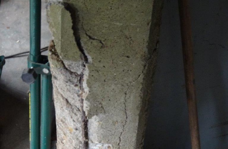 Concrete cancer in concrete stump of South East Queensland home. Image by Action Property Inspections.